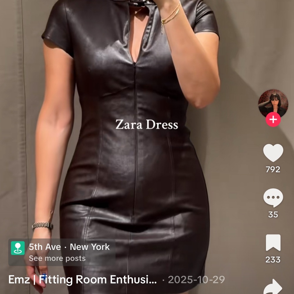SOLD OUT ZARA BROWN LEATHER MINI DRESS